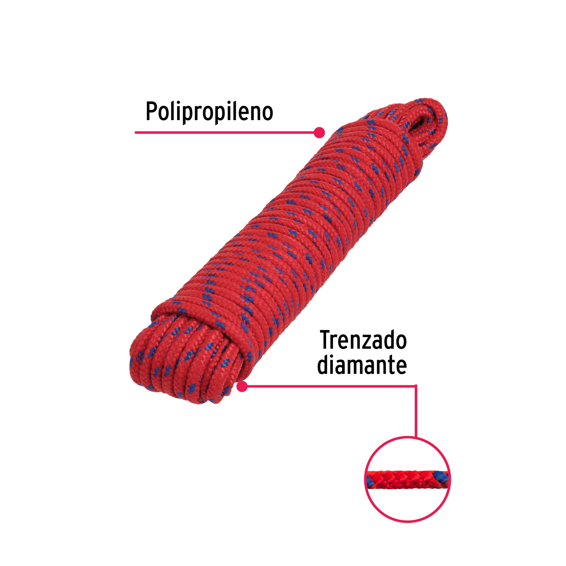 Piola de Polipropileno trenzada, multicolor, 6mm x 15m PIO-615 47809 MM0