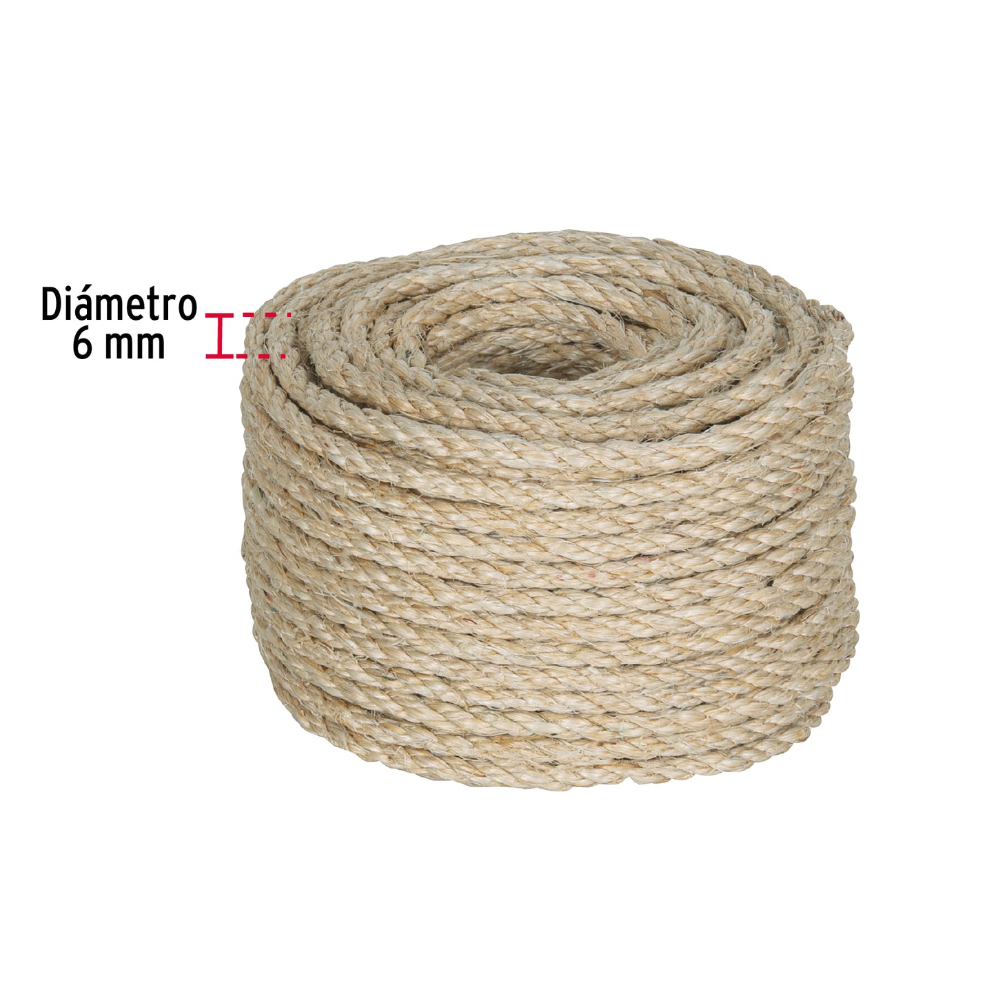 Piola de Sisal de 6 mm x 30 m natural, Fiero PIO-630S 45656 MM00