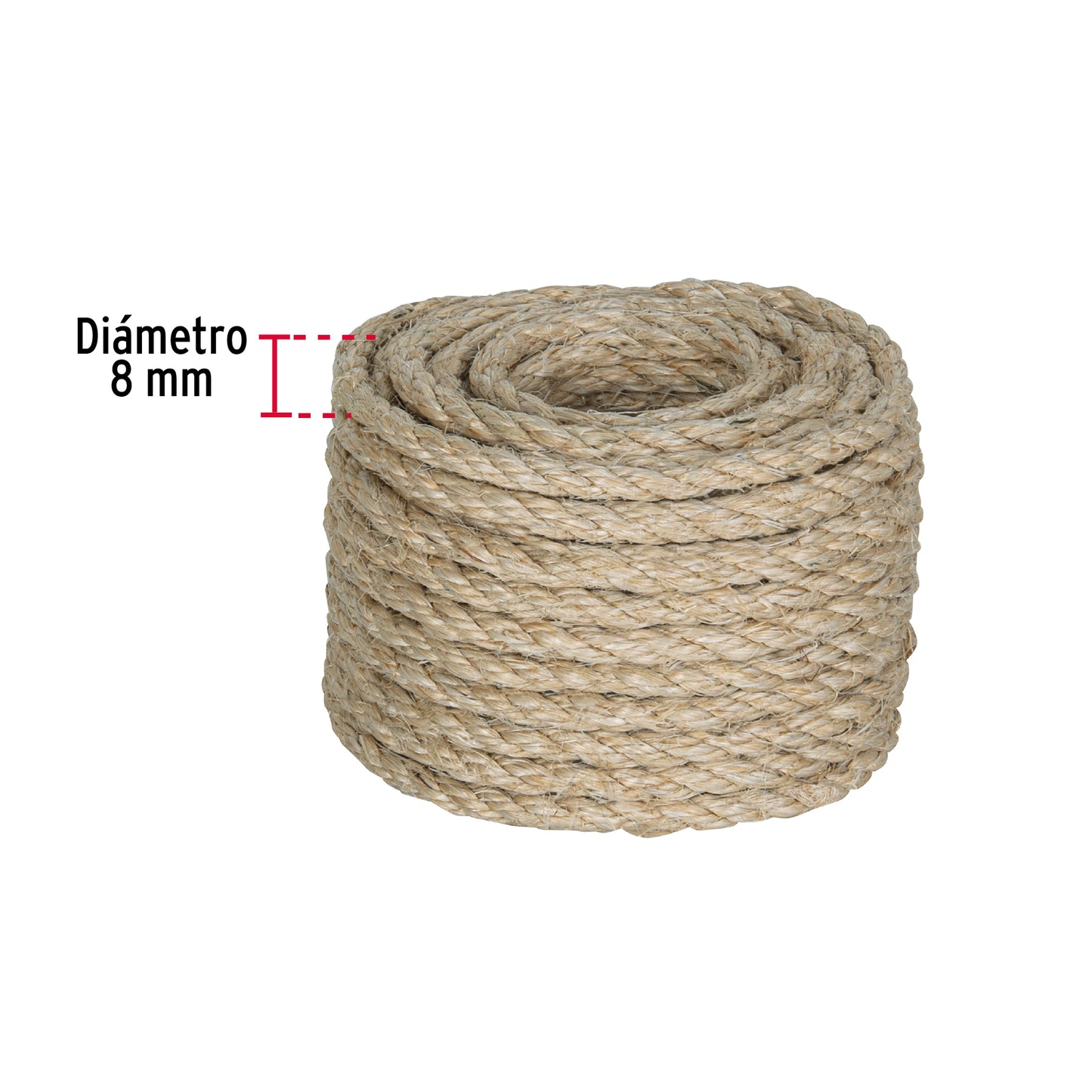 Piola de Sisal de 8 mm x 15 m natural, Fiero PIO-815S 45657 MM00