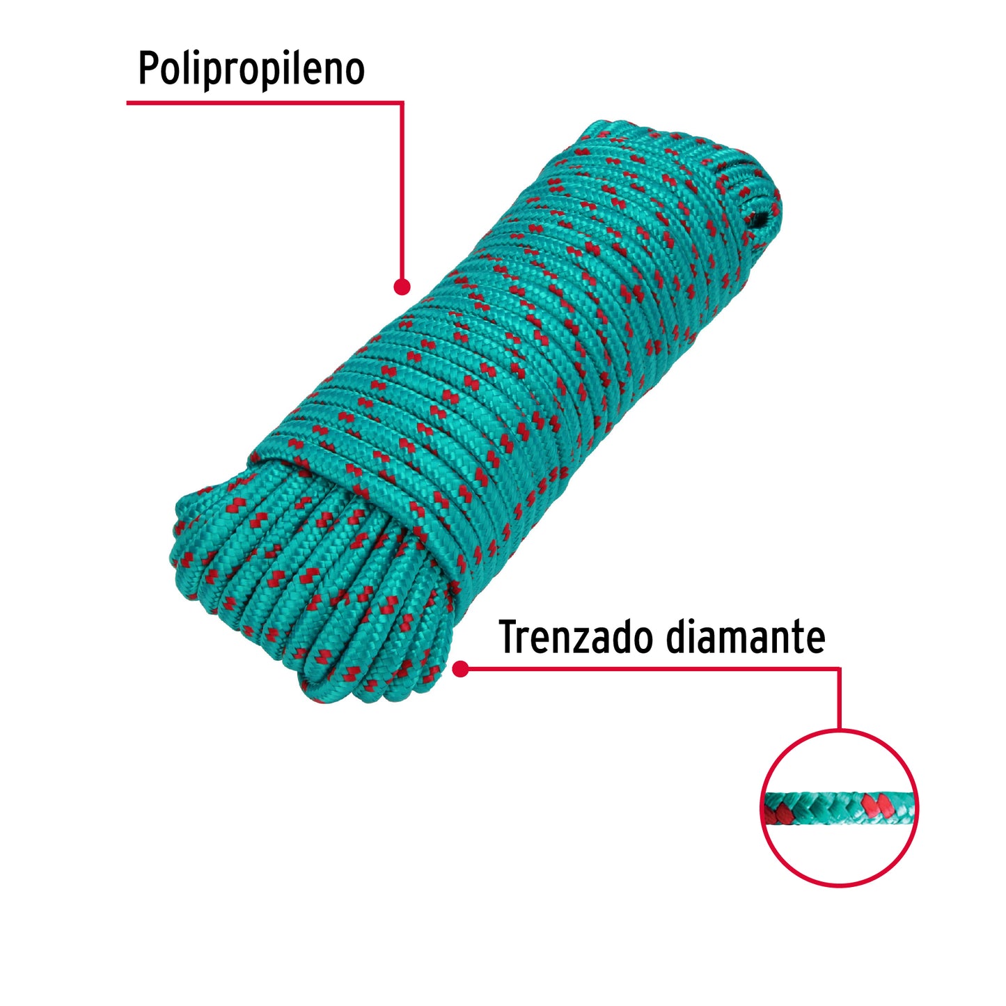 Piola de Polipropileno trenzada, multicolor, 8mm x 30m PIO-830 47815 MM0