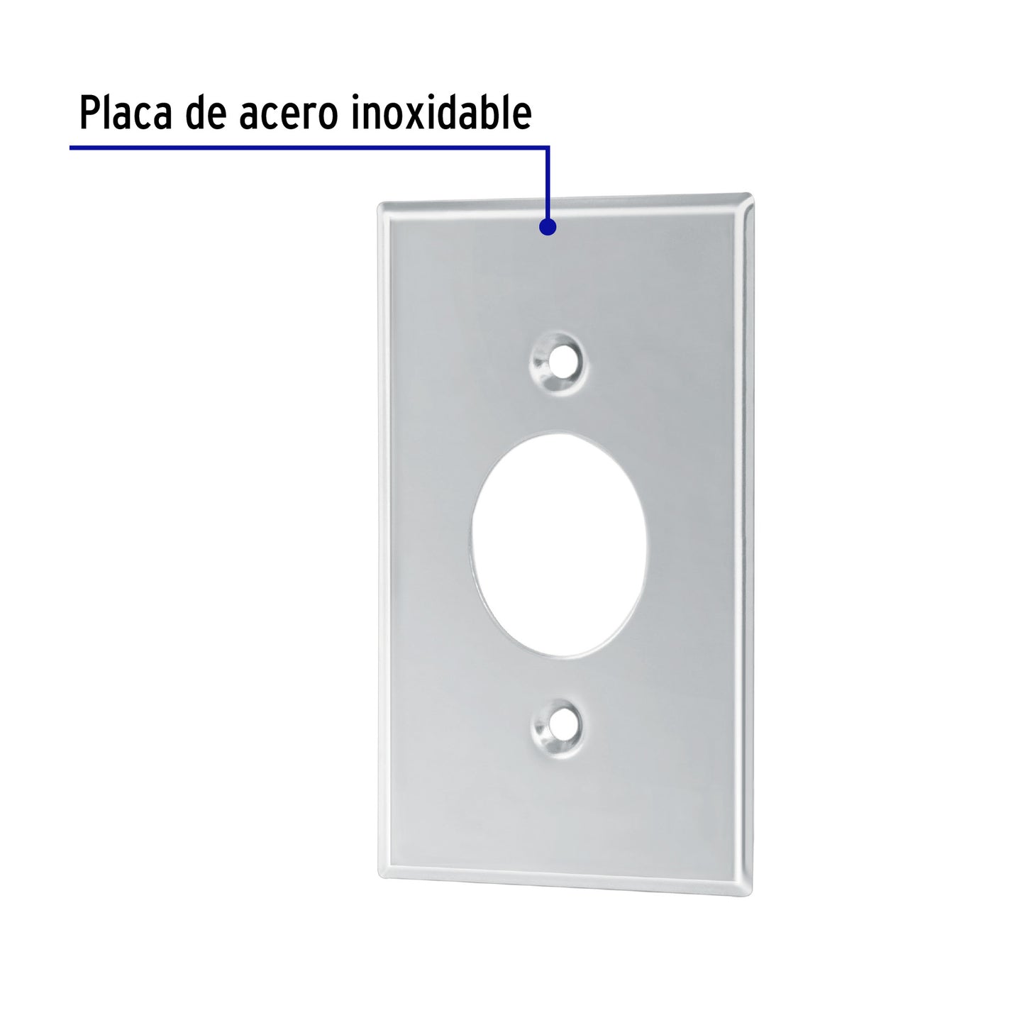 Placa de Acero Inoxidable para contacto sencillo, Standard PISE-S 46546 MM00