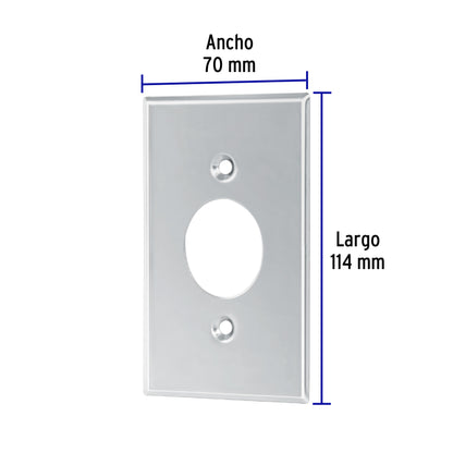 Placa de Acero Inoxidable para contacto sencillo, Standard PISE-S 46546 MM00