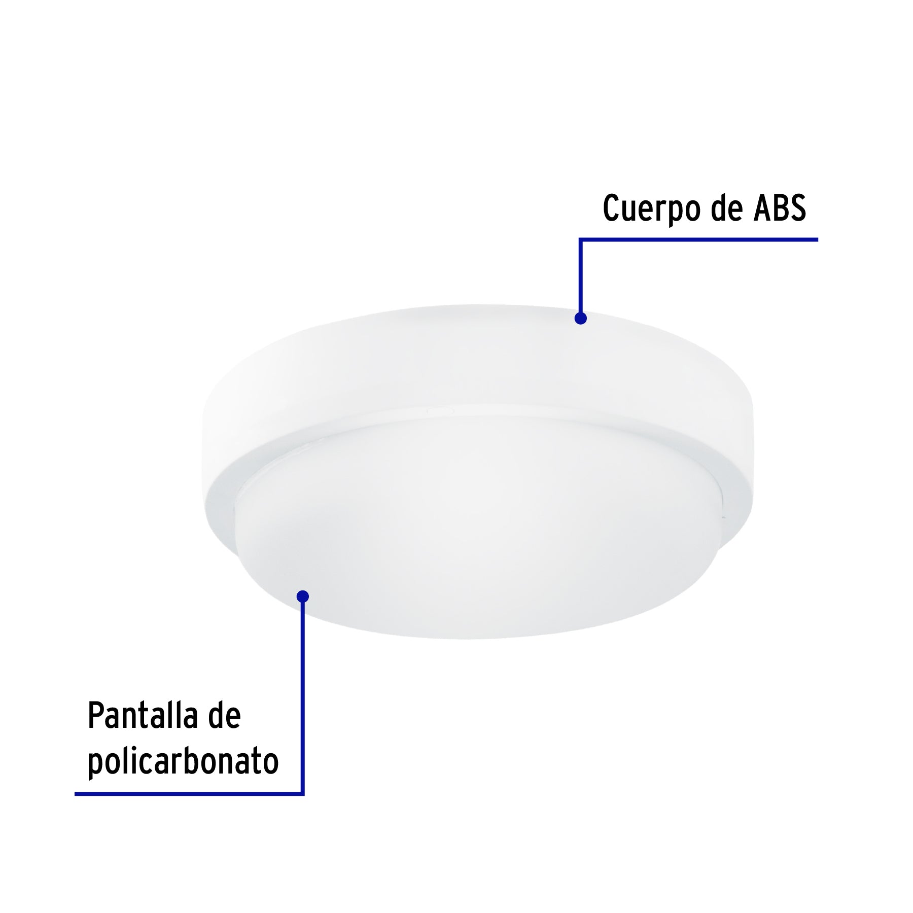 Plafón decorativo de LED 10 W redondo para baño, Volteck PLA-601L 46261 MM0