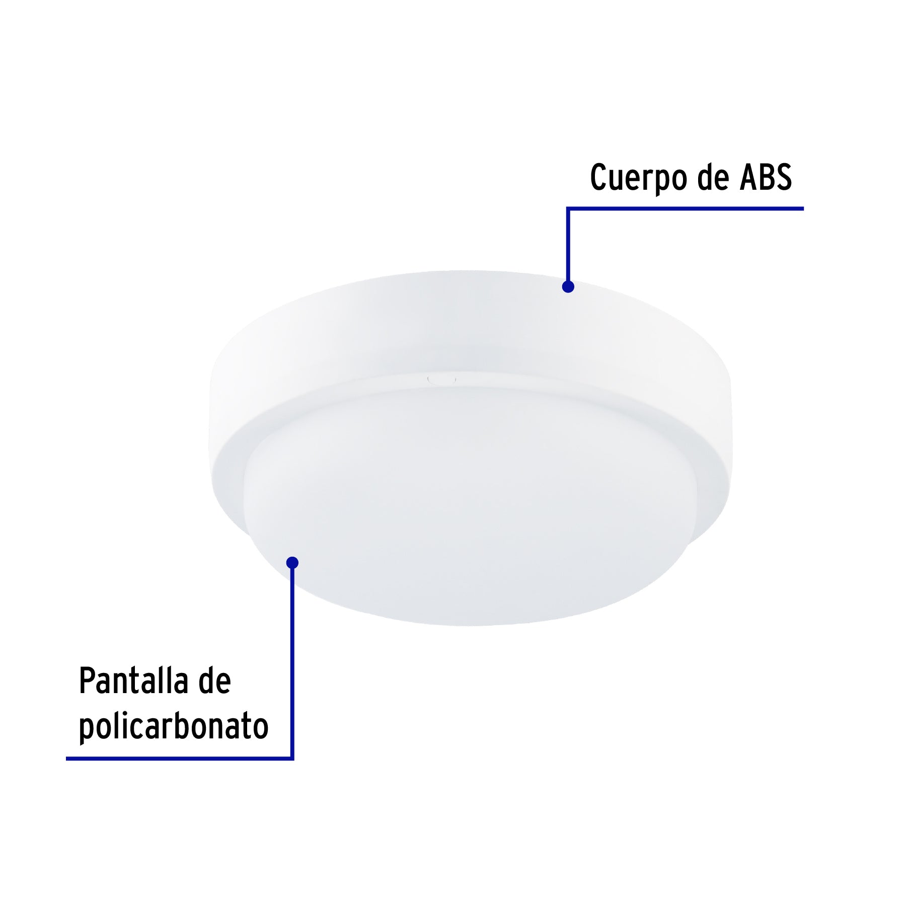 Plafón decorativo de LED 15 W redondo para baño, Volteck PLA-602L 46262 MM0