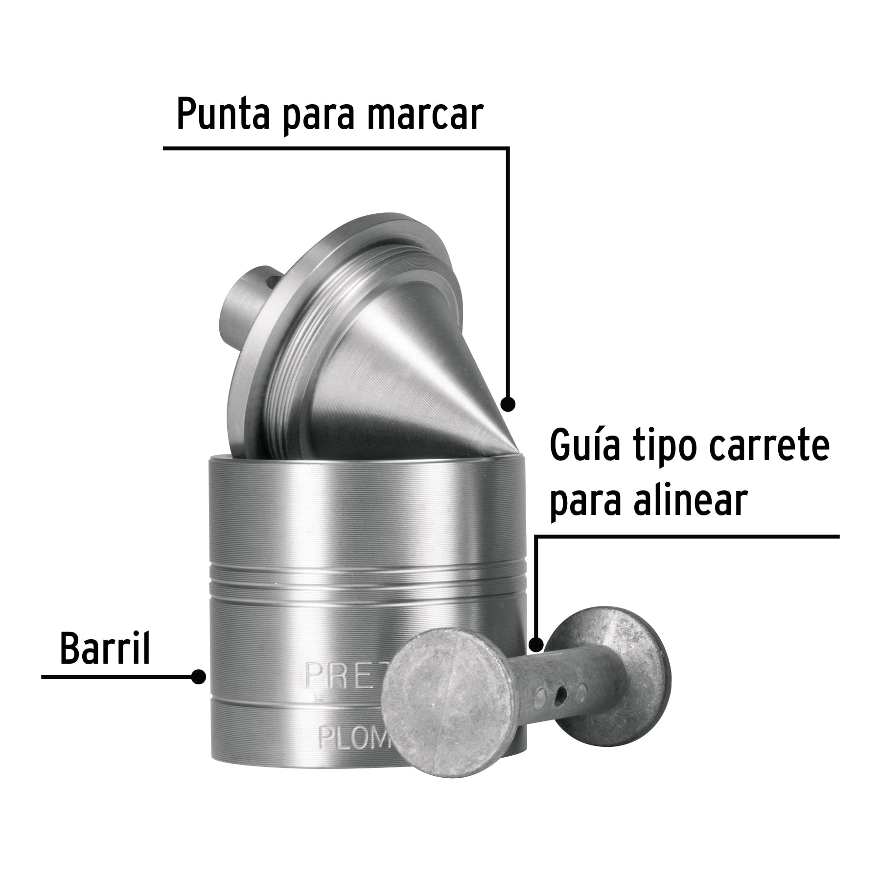 Plomada metálica de 675 g con centro, Pretul PLOM-4Z 22464 MM00