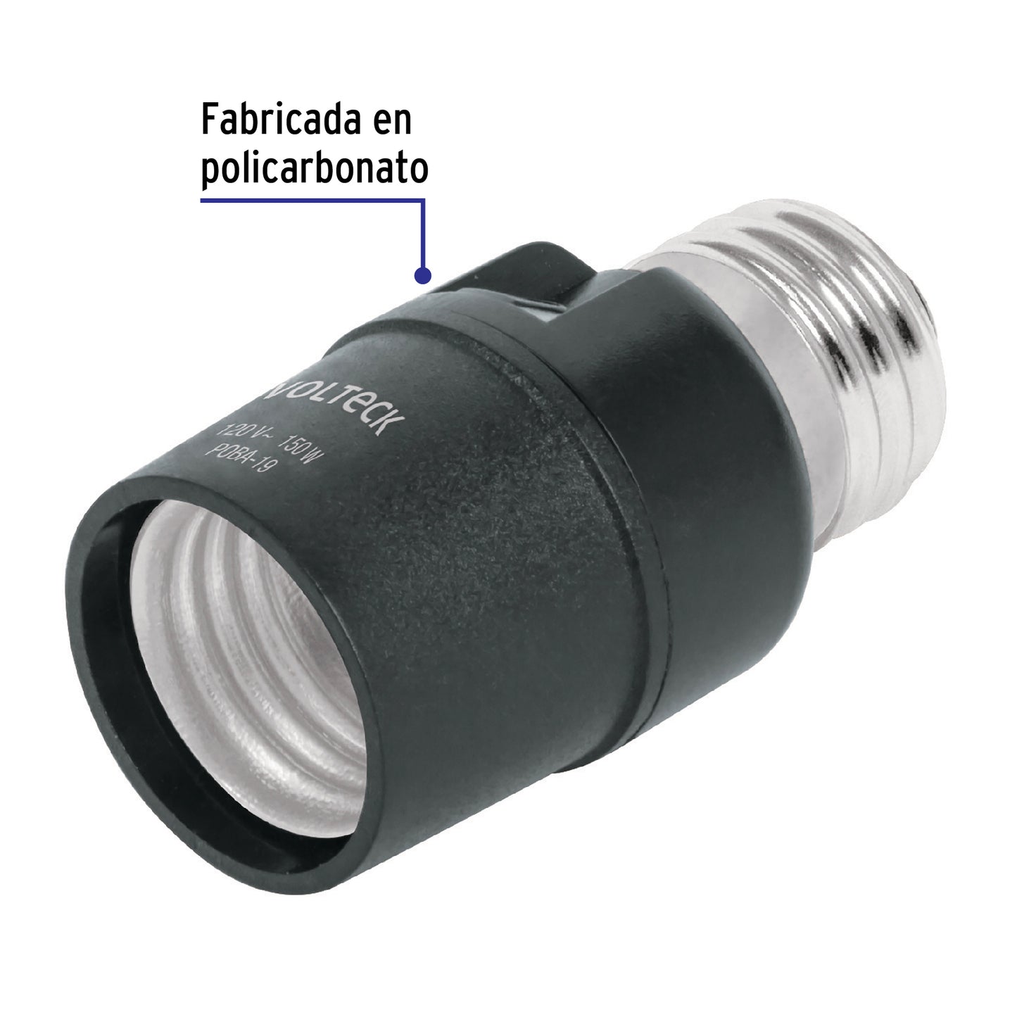 Portalámpara de PVC, con sensor de luz, Volteck POBA-19 46516 MM00