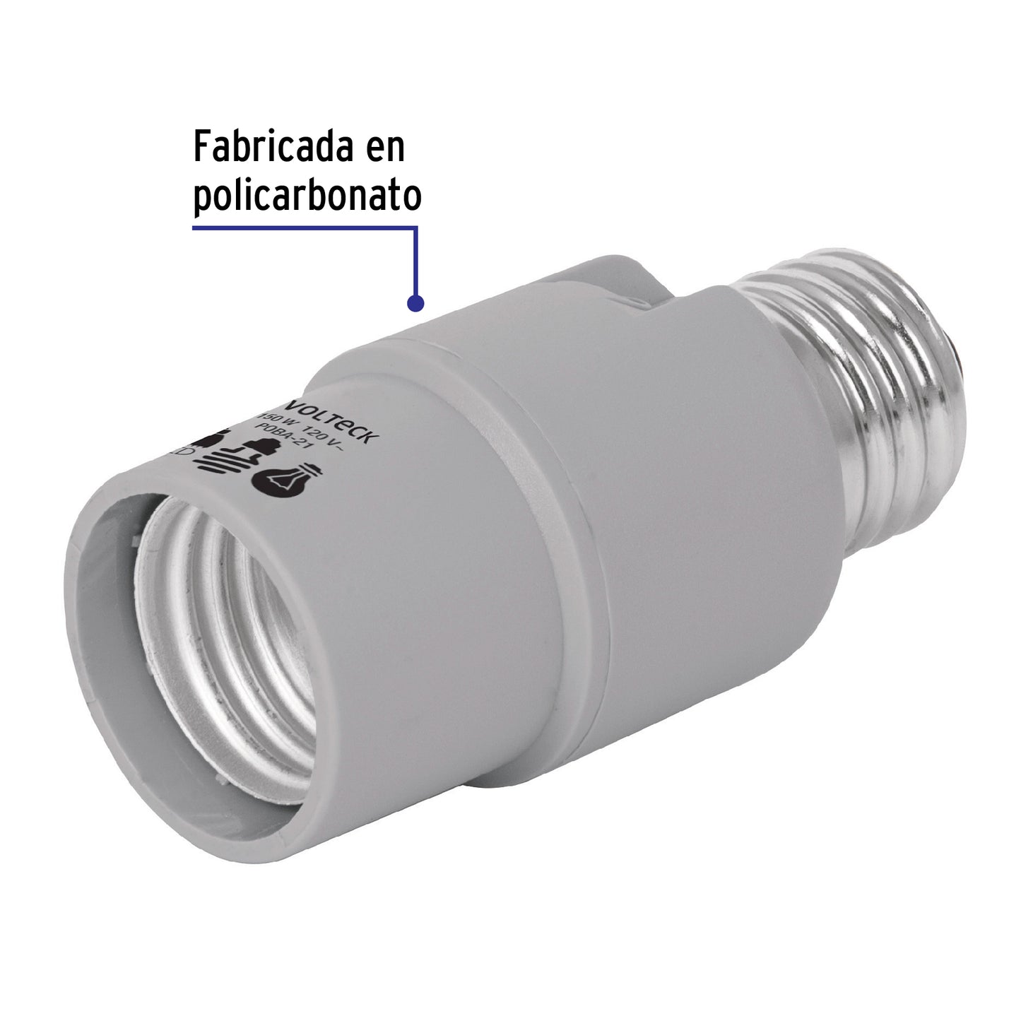 Portalámpara con sensor de luz, Volteck POBA-21 46534 MM00