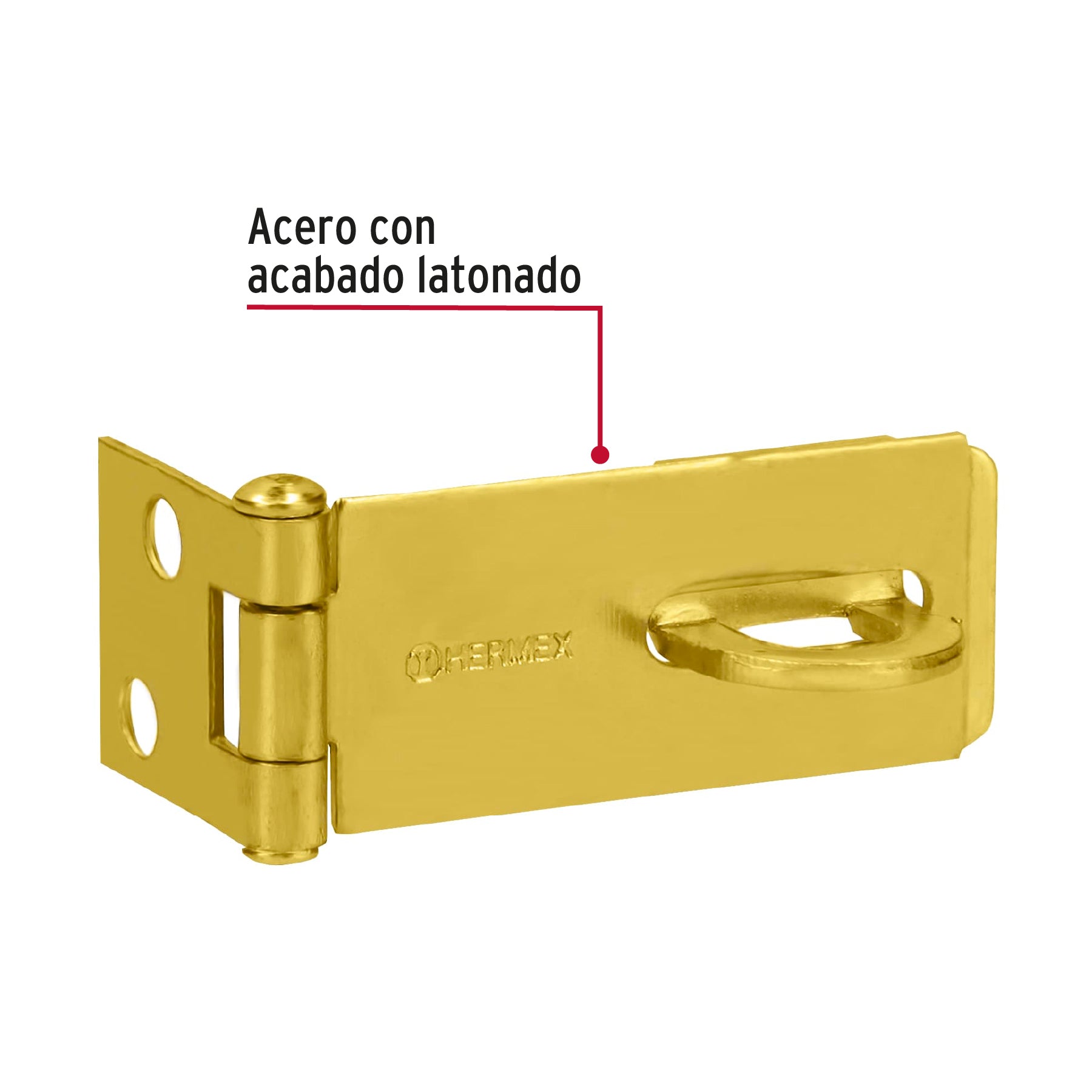 Portacandado de acero latonado 1-3/4', Hermex POCL-175 43730 MM0