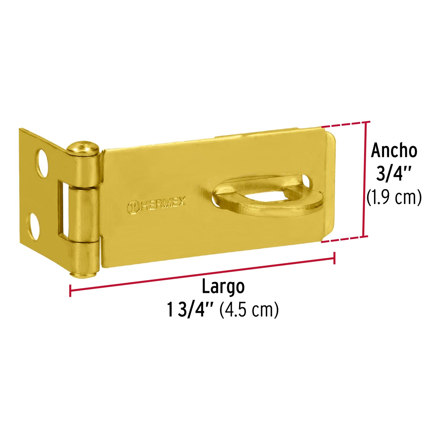 Portacandado de acero latonado 1-3/4', Hermex POCL-175 43730 MM0