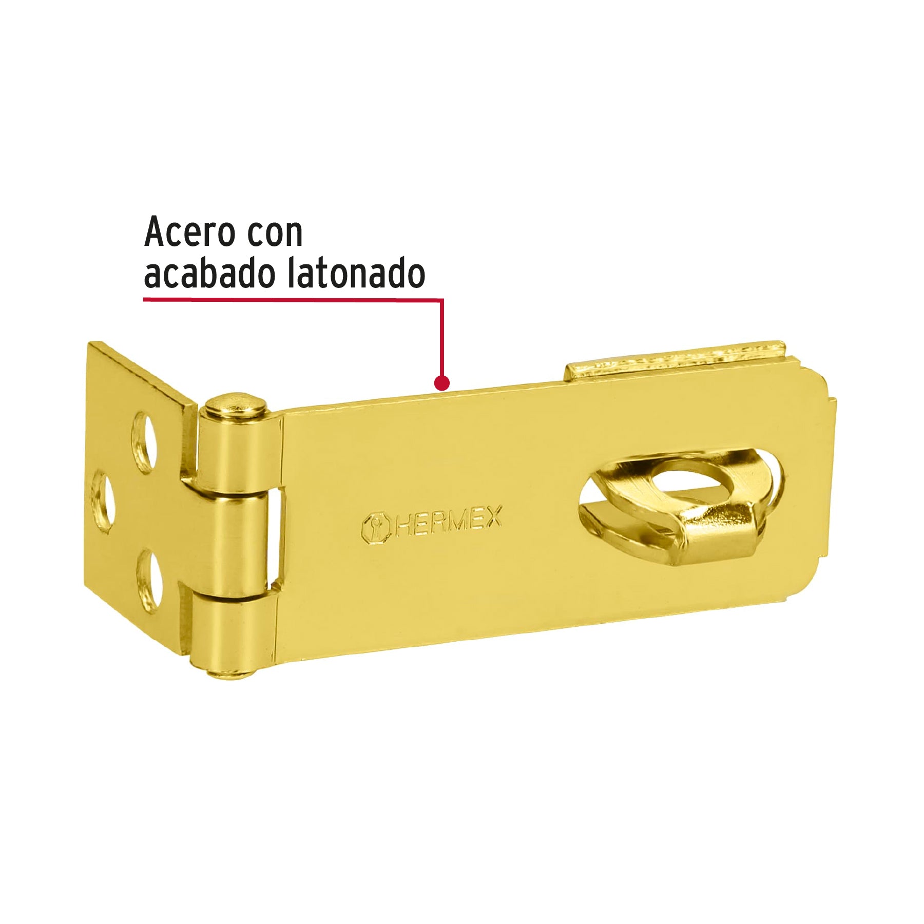 Portacandado de acero latonado 2-1/2', Hermex POCL-250 43735 MM0