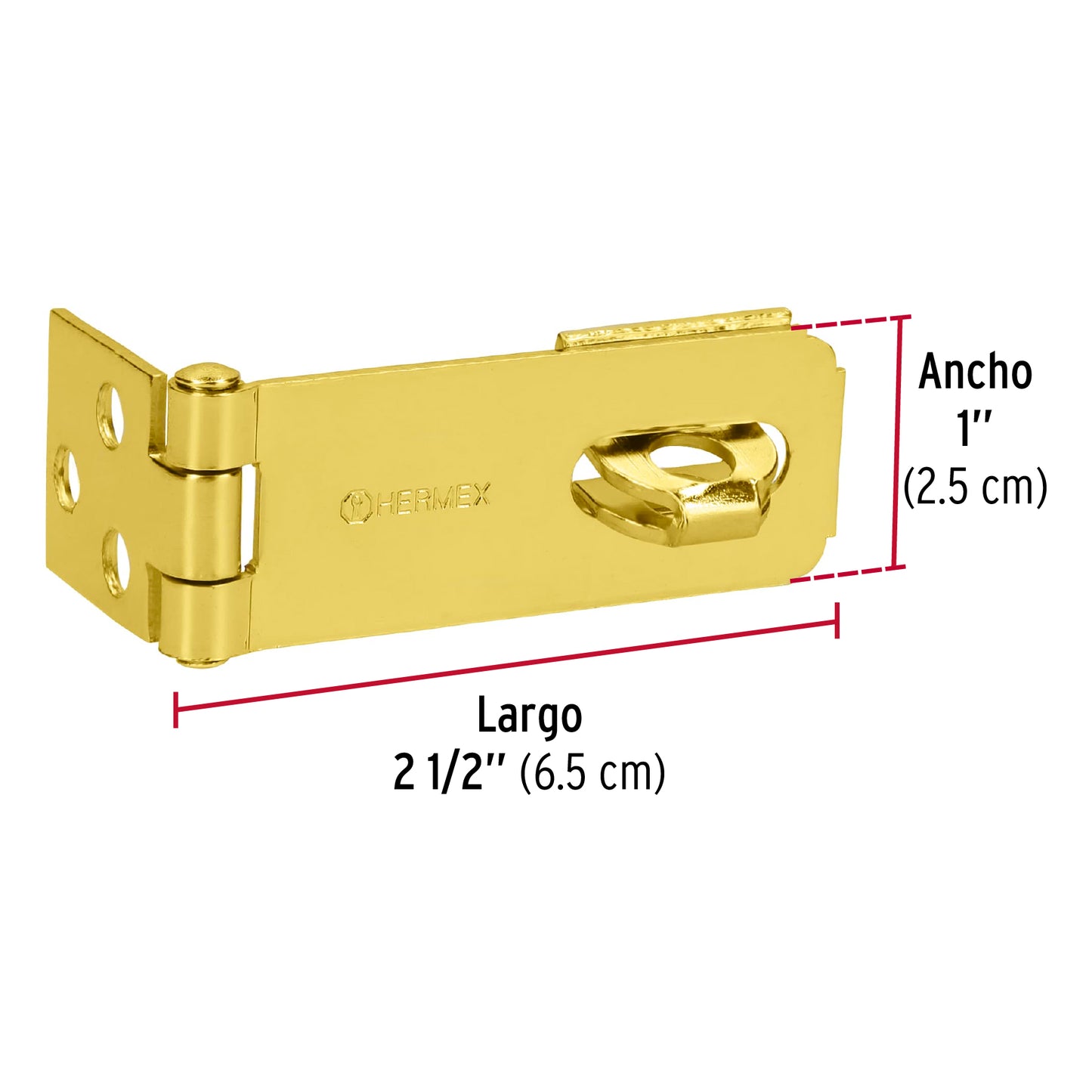 Portacandado de acero latonado 2-1/2', Hermex POCL-250 43735 MM0