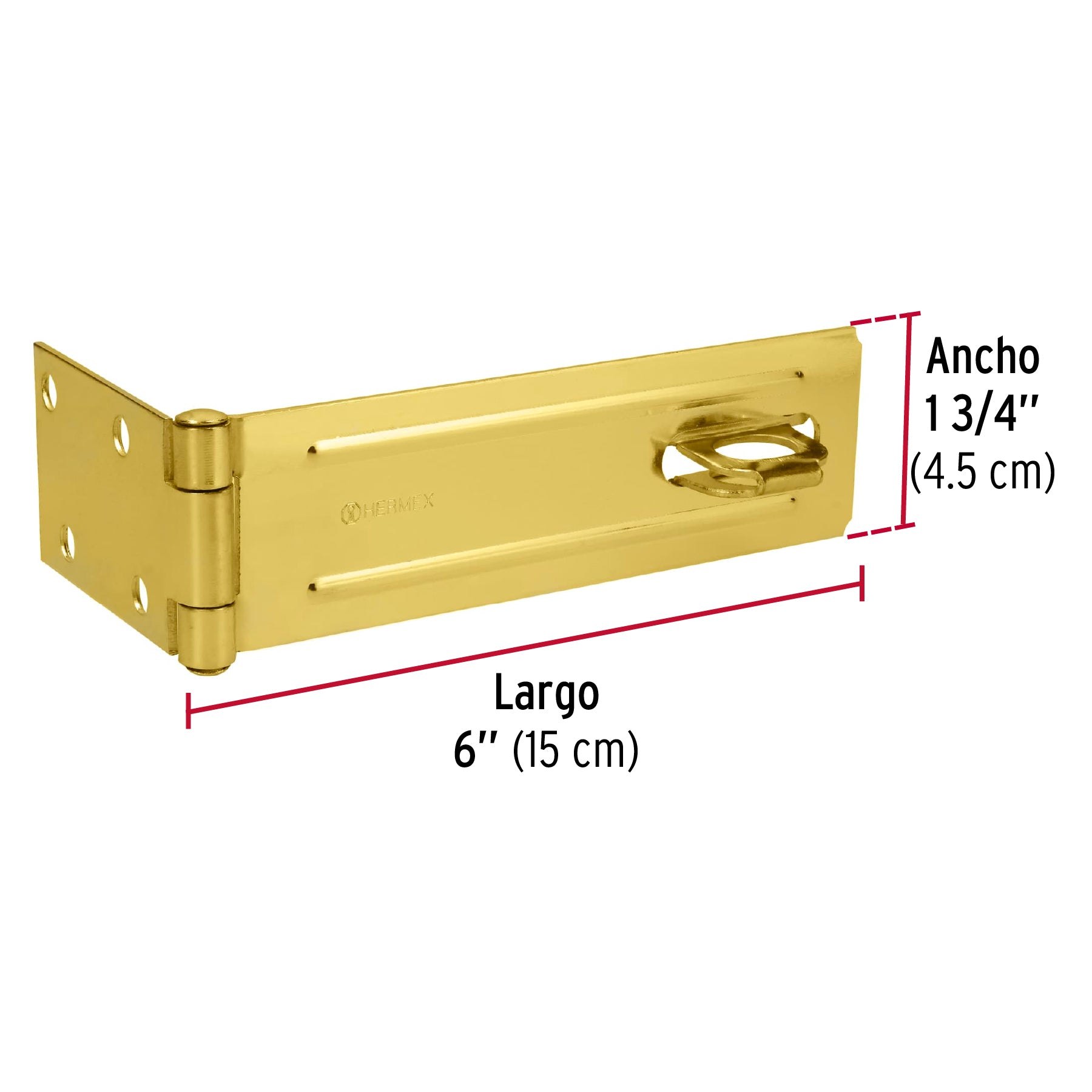 Portacandado de acero latonado 6', Hermex POCL-600 43750 MM0