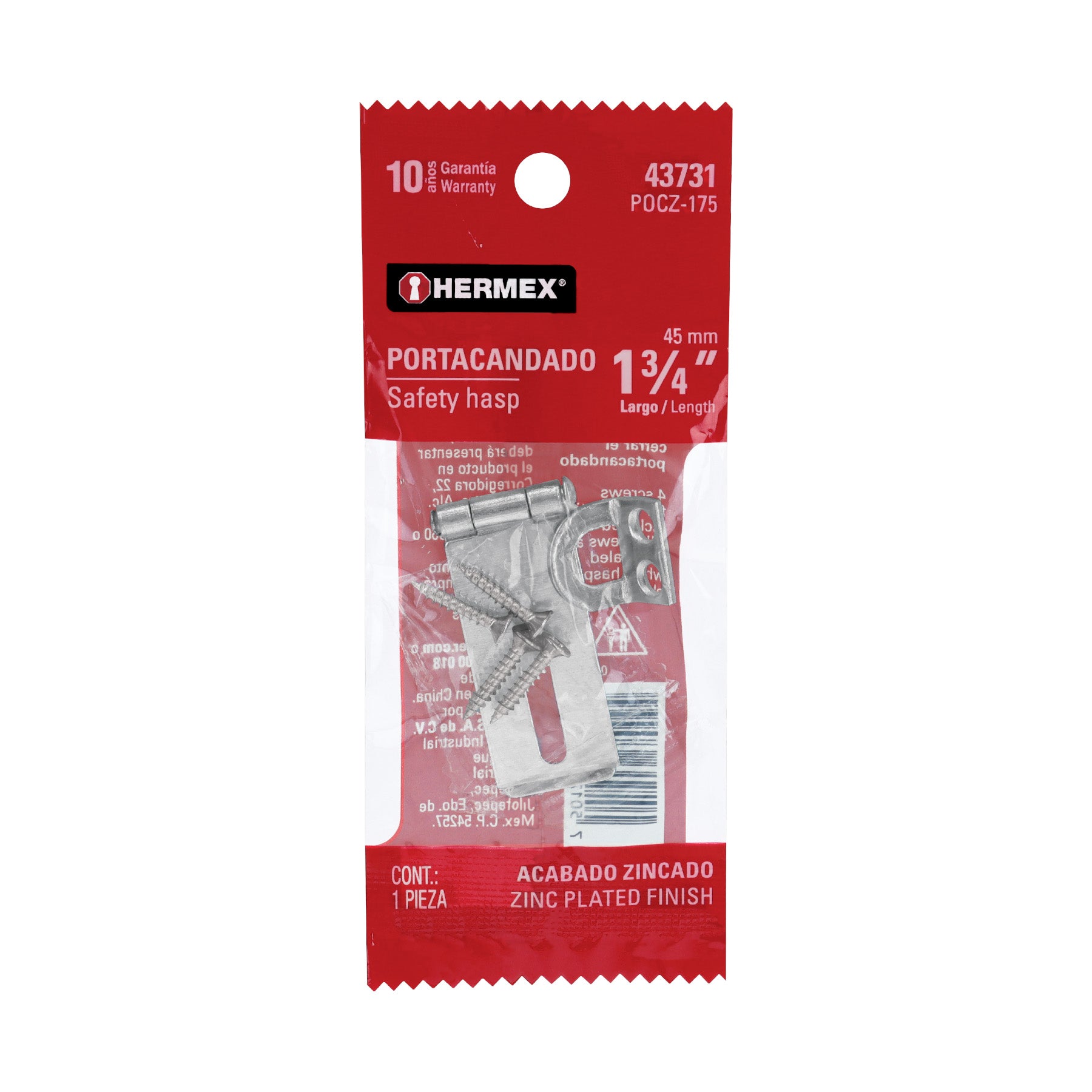 Portacandado de acero zincado 1-3/4', Hermex POCZ-175 43731 MM0