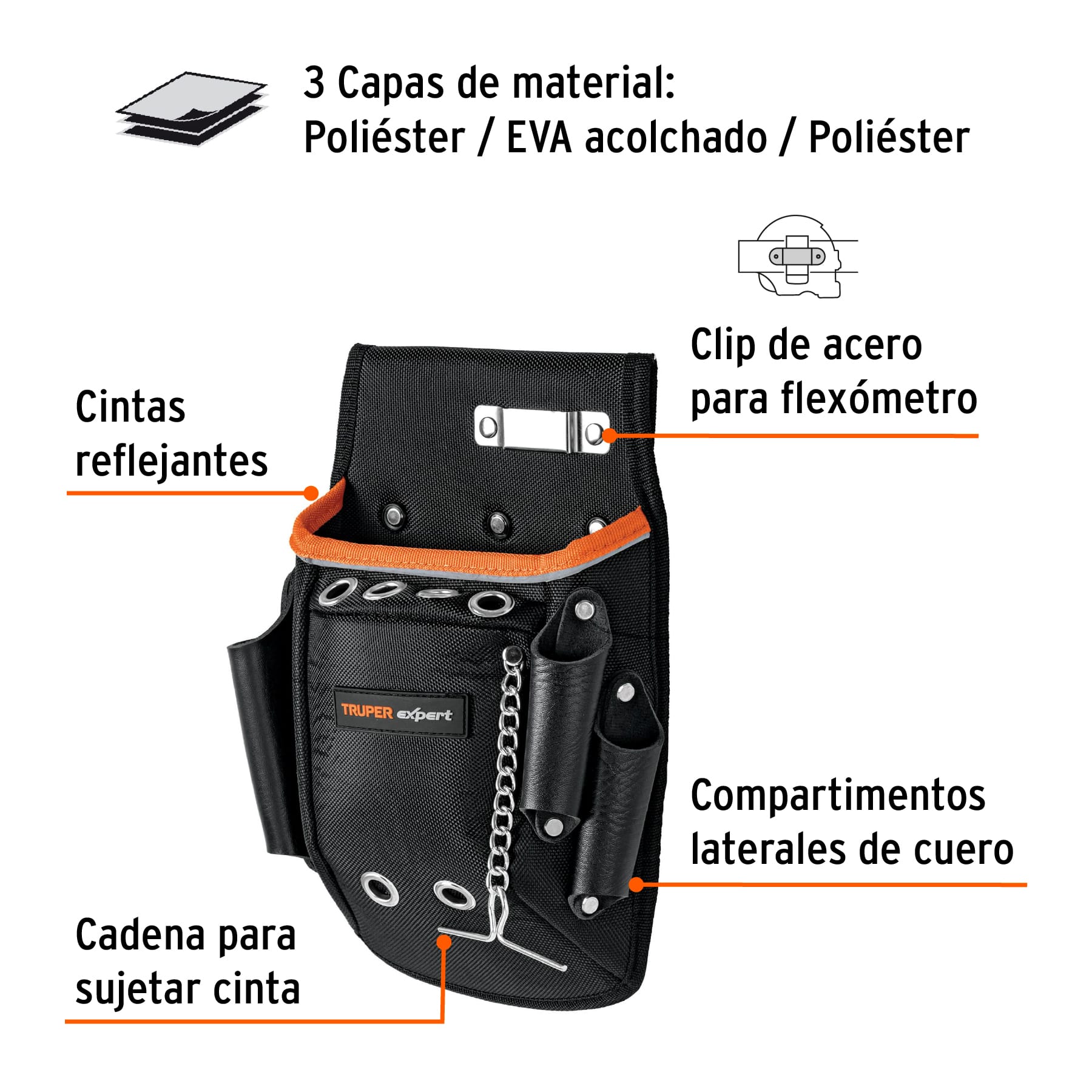 Porta herramientas de poliéster, 10 compartimentos, Expert POHE-10NX 101802 MM00