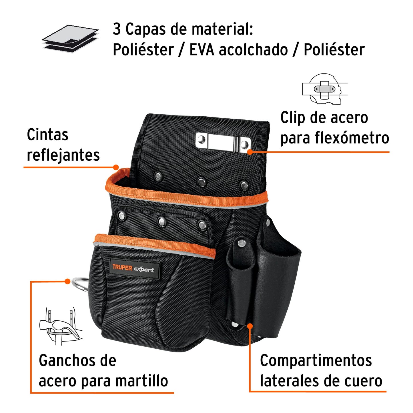 Porta herramientas de poliéster, 6 compartimentos, Expert POHE-6NX 101803 MM00