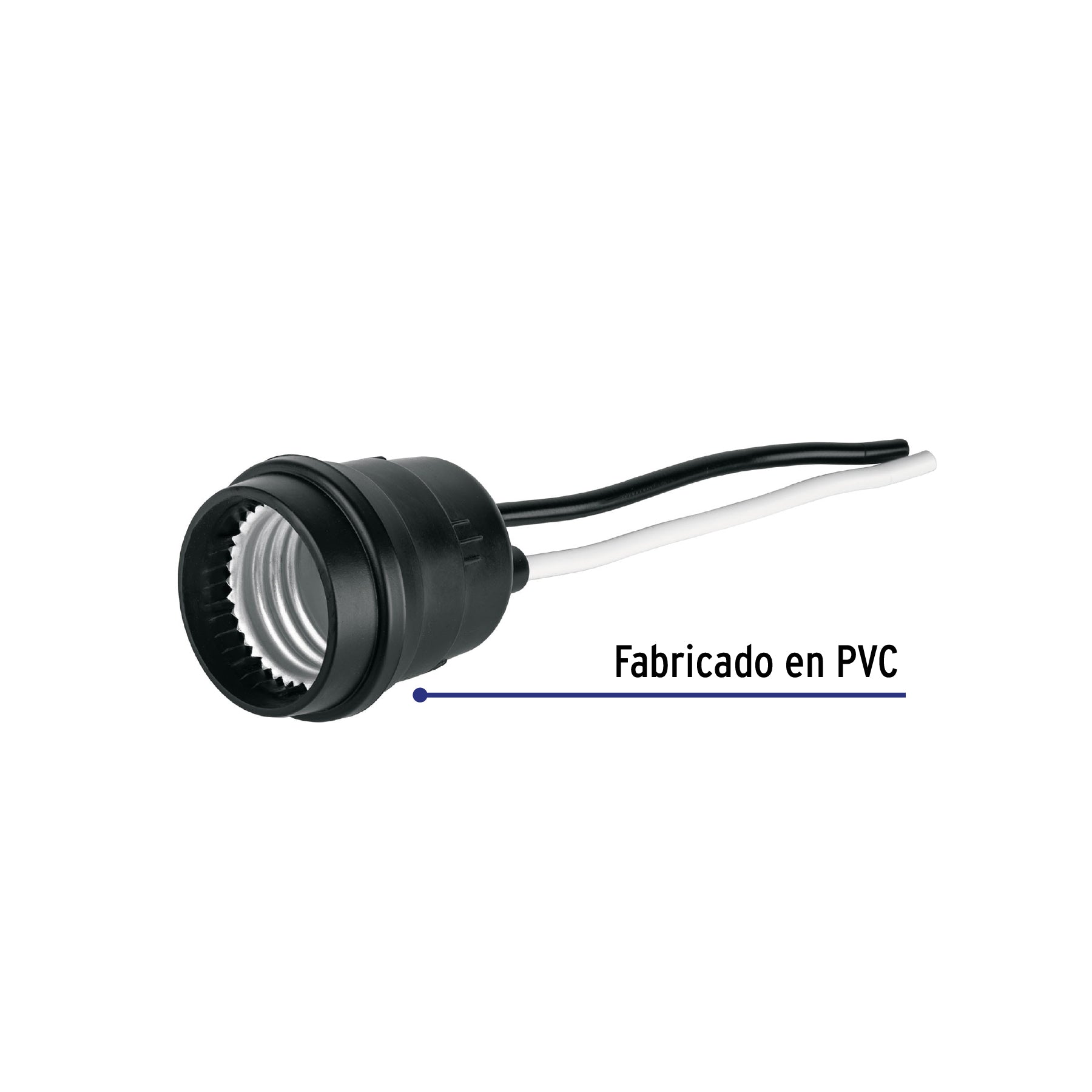 Portalámpara de PVC para intemperie, Volteck Basic POIN-10B 27242 MM00