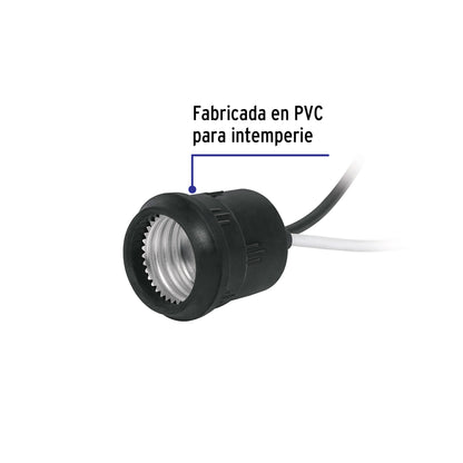 Portalámpara de PVC para intemperie, a granel, Volteck POIN-10G 48093 MM00