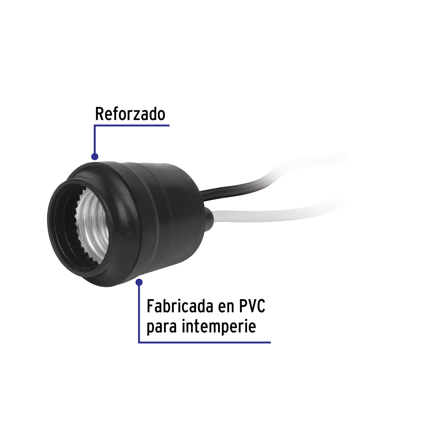 Portalámpara para intemperie, reforzada , Volteck POIN-10X 47110 MM00