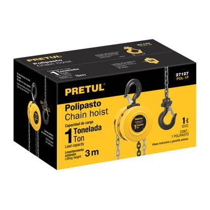 Polipasto de cadena de 1 ton, Pretul POL-1P 27127 MM00