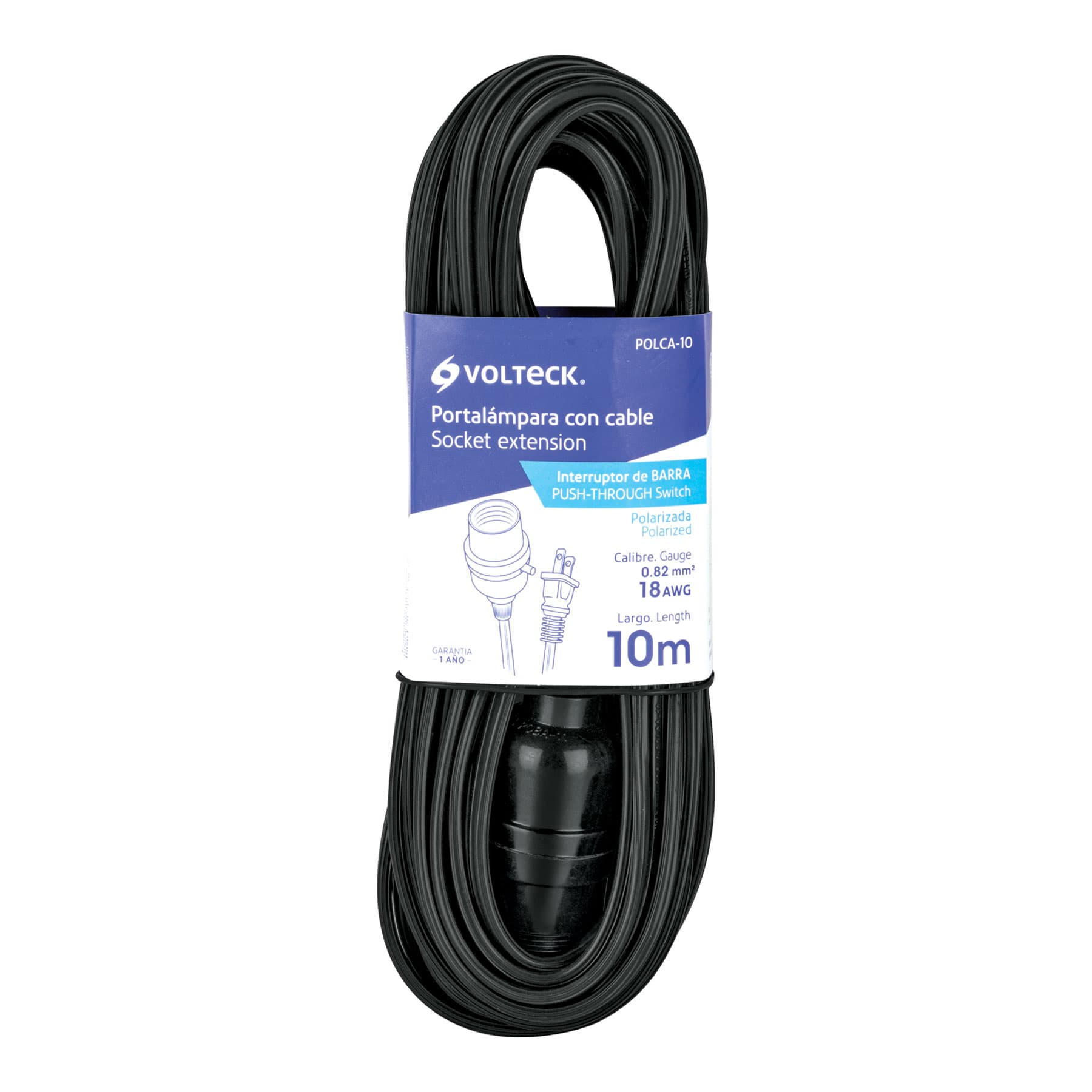 Portalámparas con cable de 10 m, Volteck POLCA-10 47144 MM00