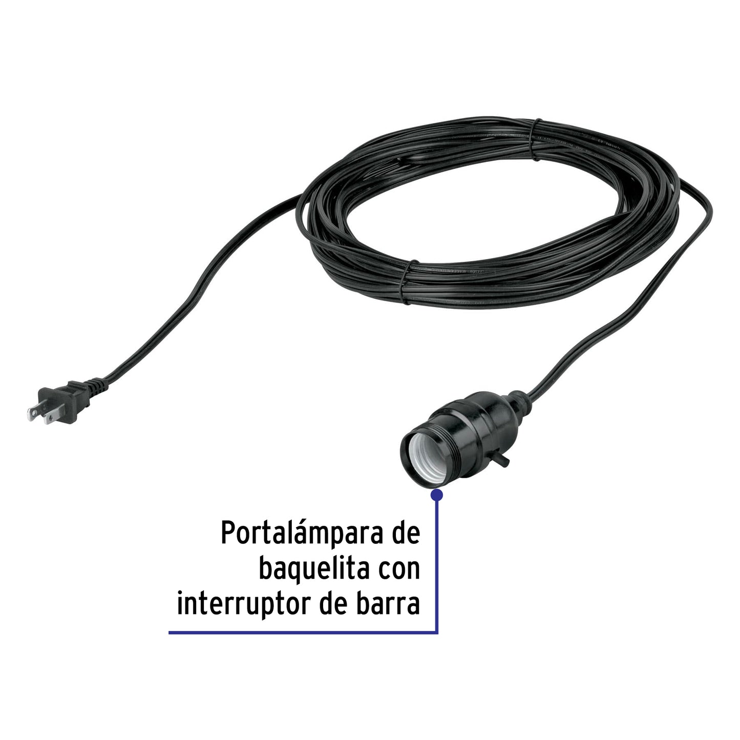 Portalámparas con cable de 10 m, Volteck POLCA-10 47144 MM00