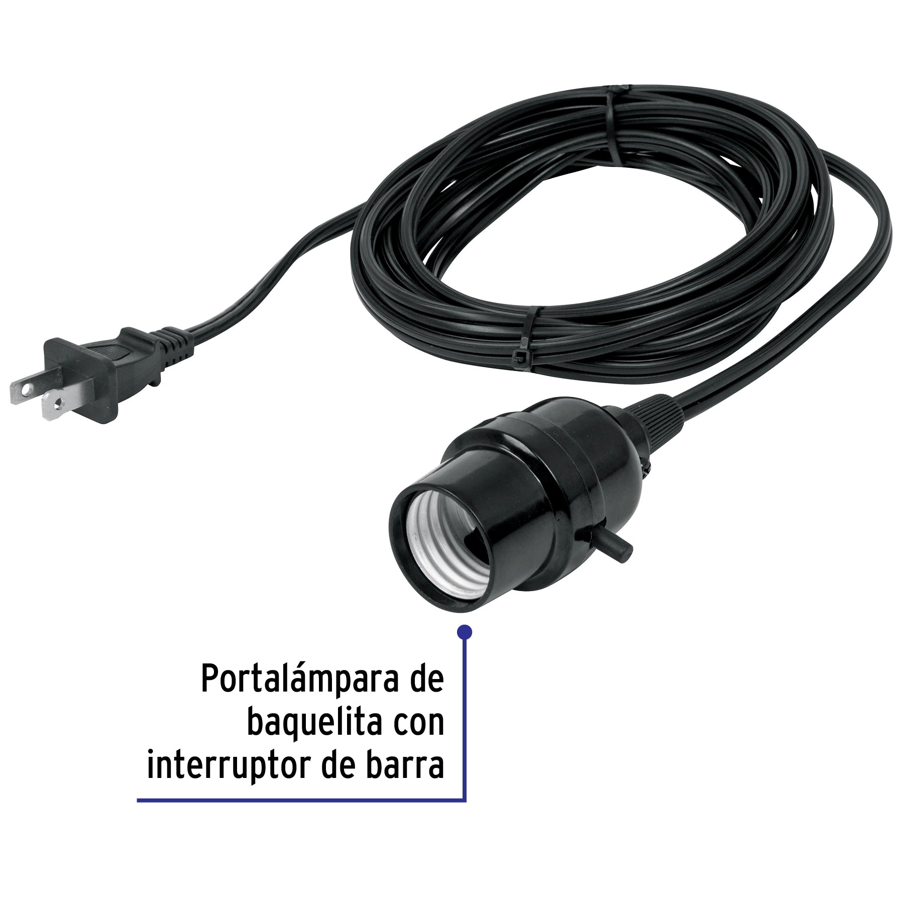 Portalámparas con cable de 4 m, Volteck POLCA-4 47142 MM00