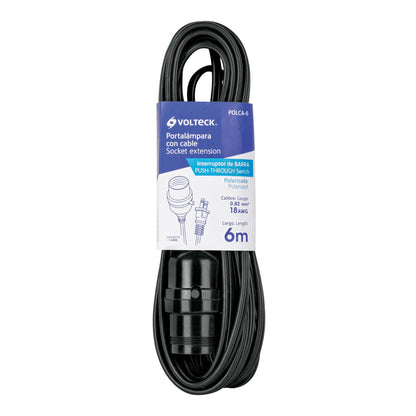 Portalámparas con cable de 6 m, Volteck POLCA-6 47143 MM00