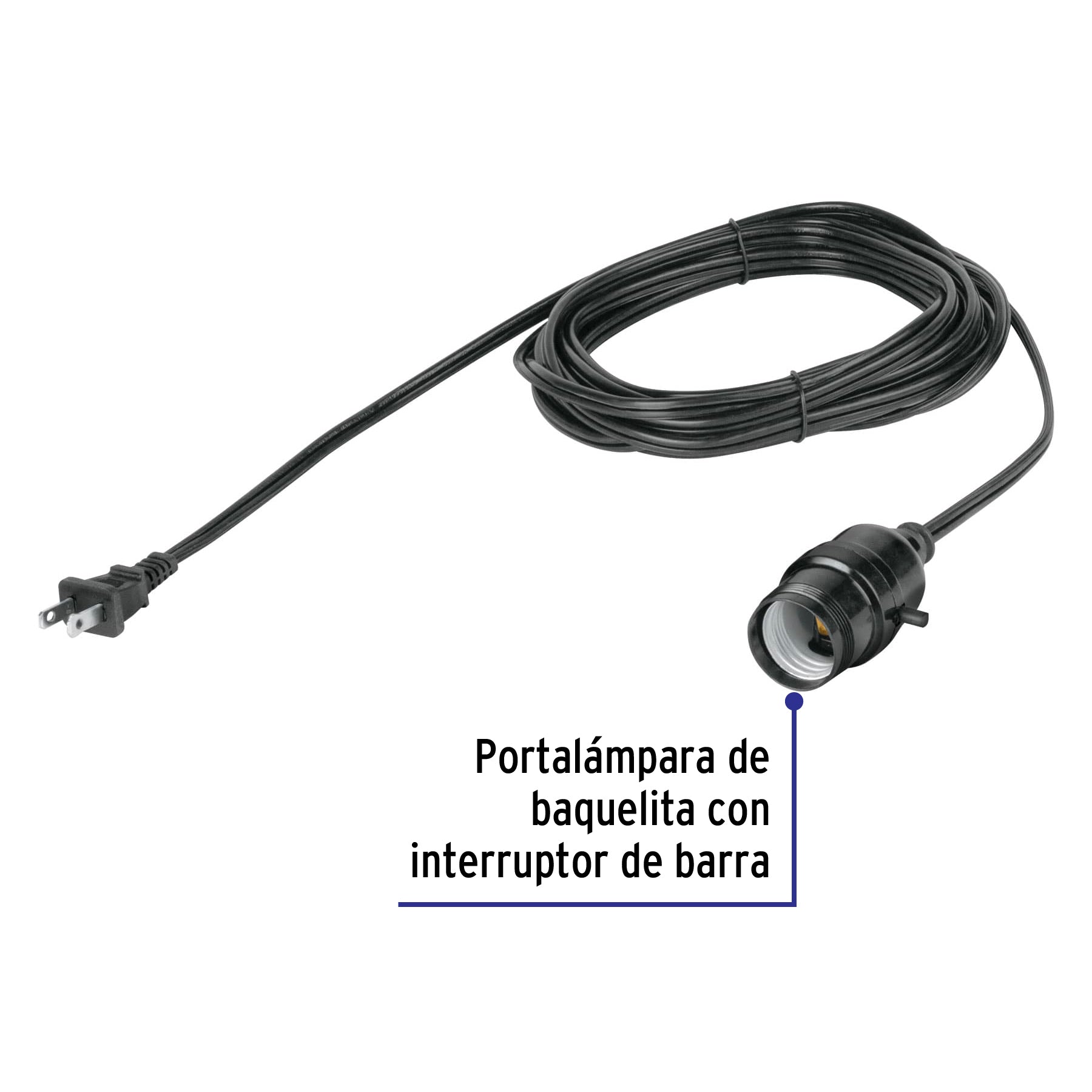 Portalámparas con cable de 6 m, Volteck POLCA-6 47143 MM00