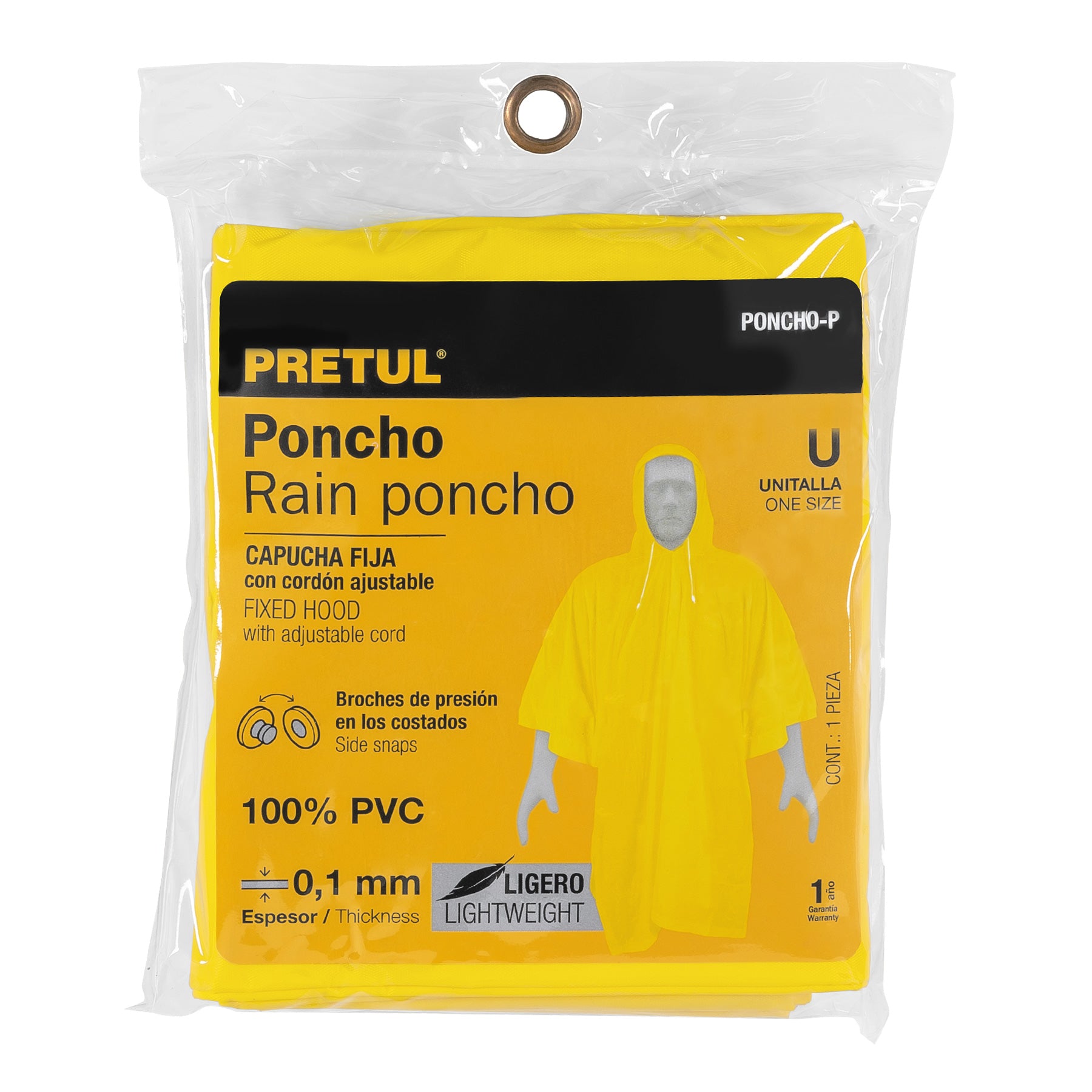 Poncho o capamanga ligero de PVC, Pretul PONCHO-P 21541 MM00