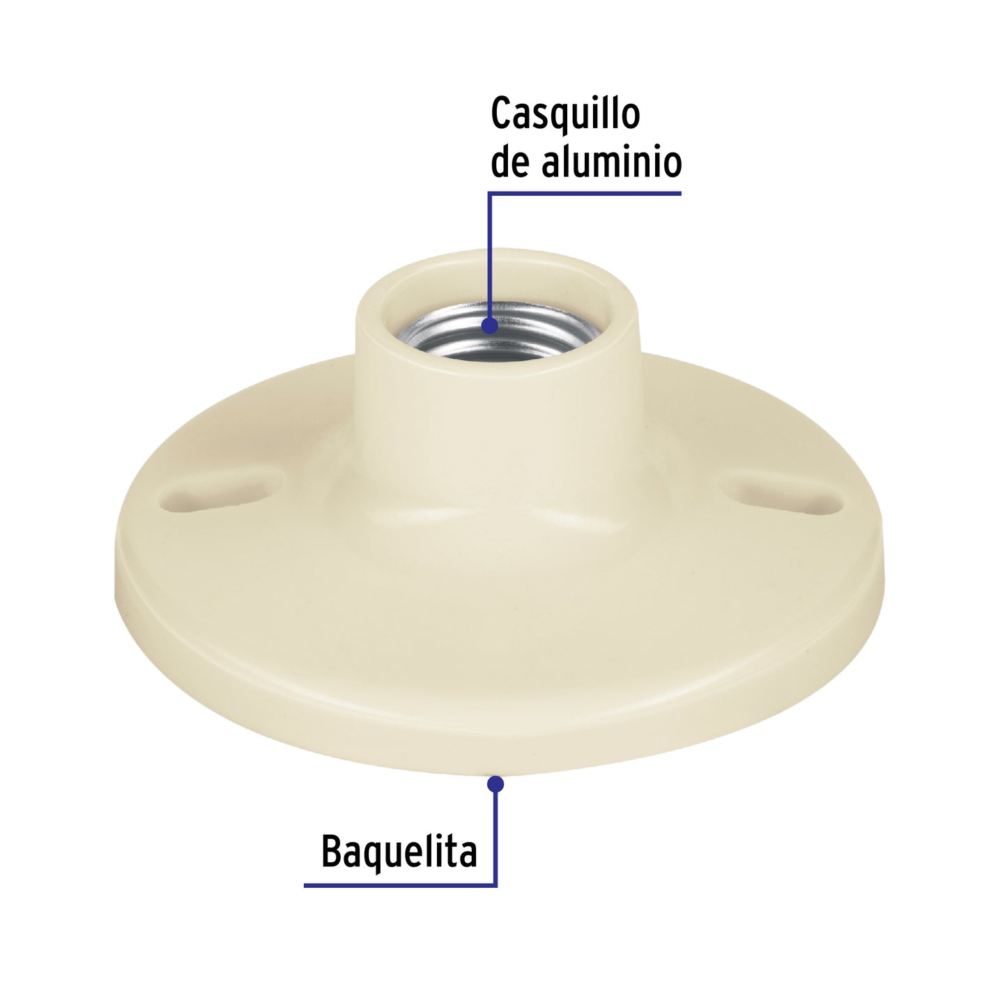 Portalámpara 4' de baquelita, Volteck POPL-11 46520 MM00