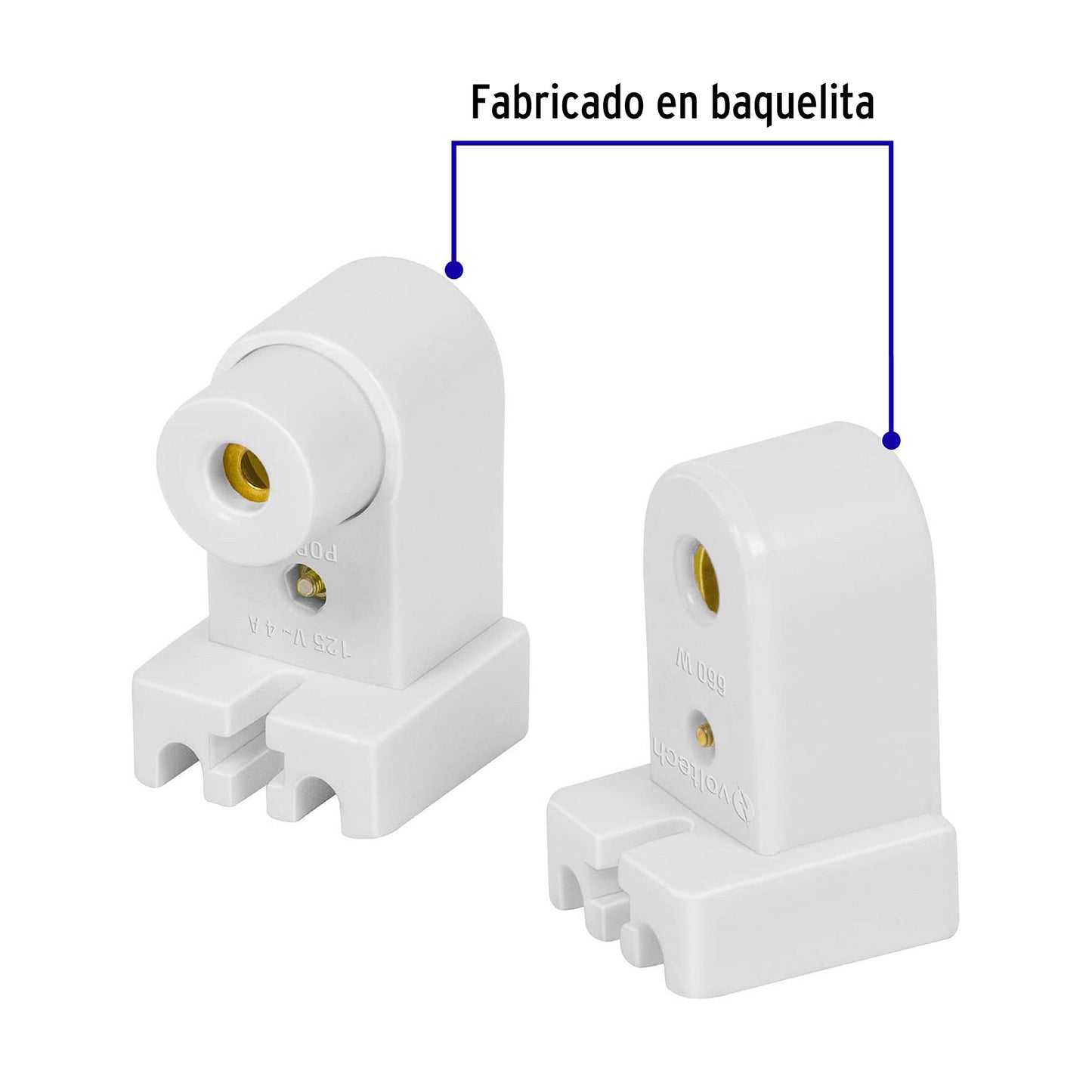 Bolsa 2 pz portalámparas p/tubo LED y fluorescente, base FA8 POPL-14 46506 MM00