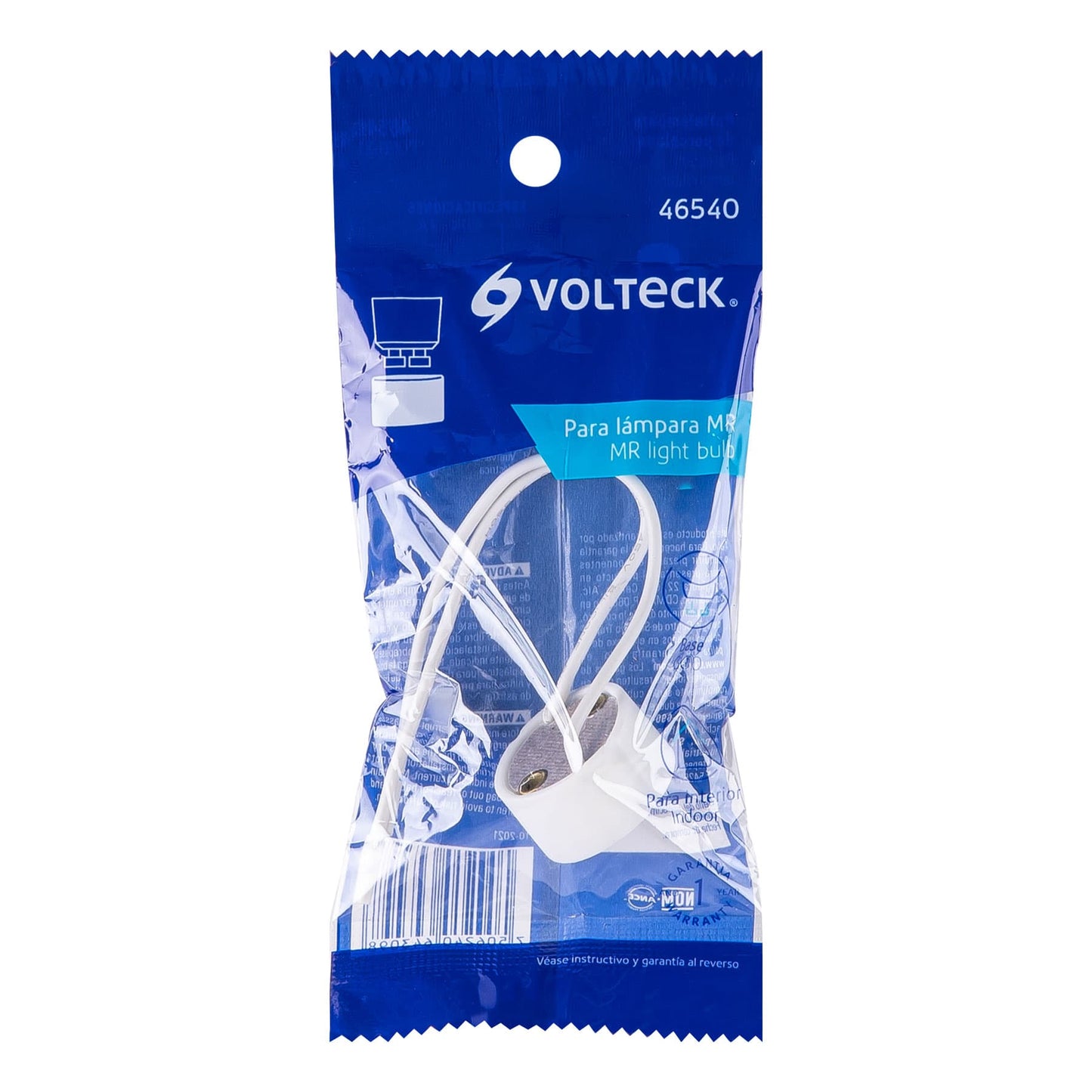 Portalámpara de porcelana para base GU10, Volteck POPO-21 46540 MM00