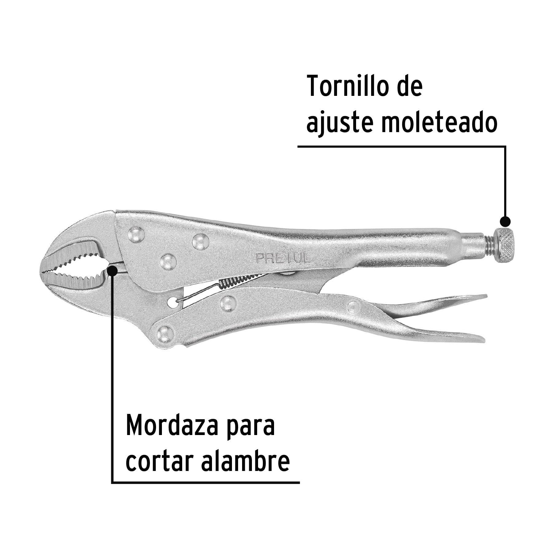 Pinza de presión 10' mordaza curva, Pretul PP-10C 22700 MM0