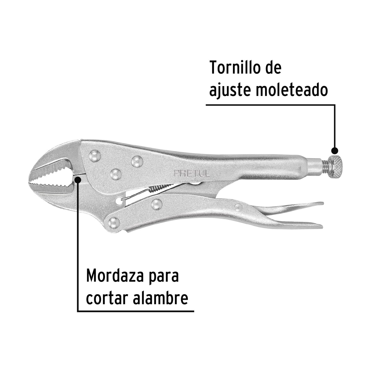 Pinza de presión 10' mordaza recta, a granel, Pretul PP-10RG 22707 MM0