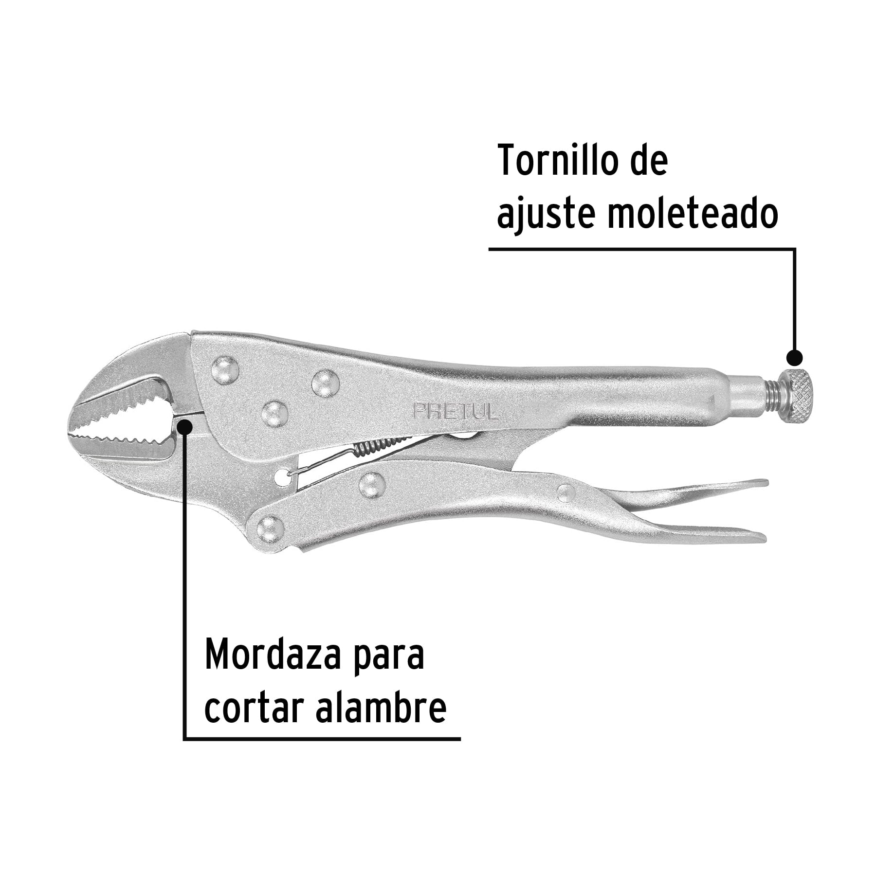 Pinza de presión 10' mordaza recta, a granel, Pretul PP-10RG 22707 MM0