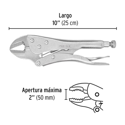 Pinza de presión 10' mordaza recta, a granel, Pretul PP-10RG 22707 MM0