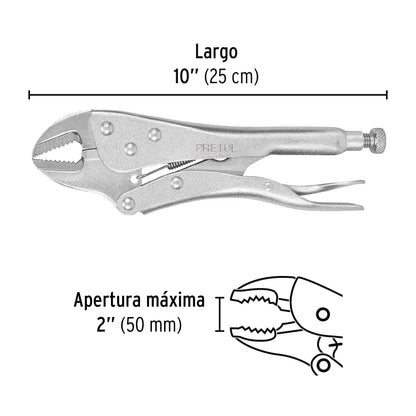 Pinza de presión 10' mordaza recta, Pretul PP-10R 22702 MM0