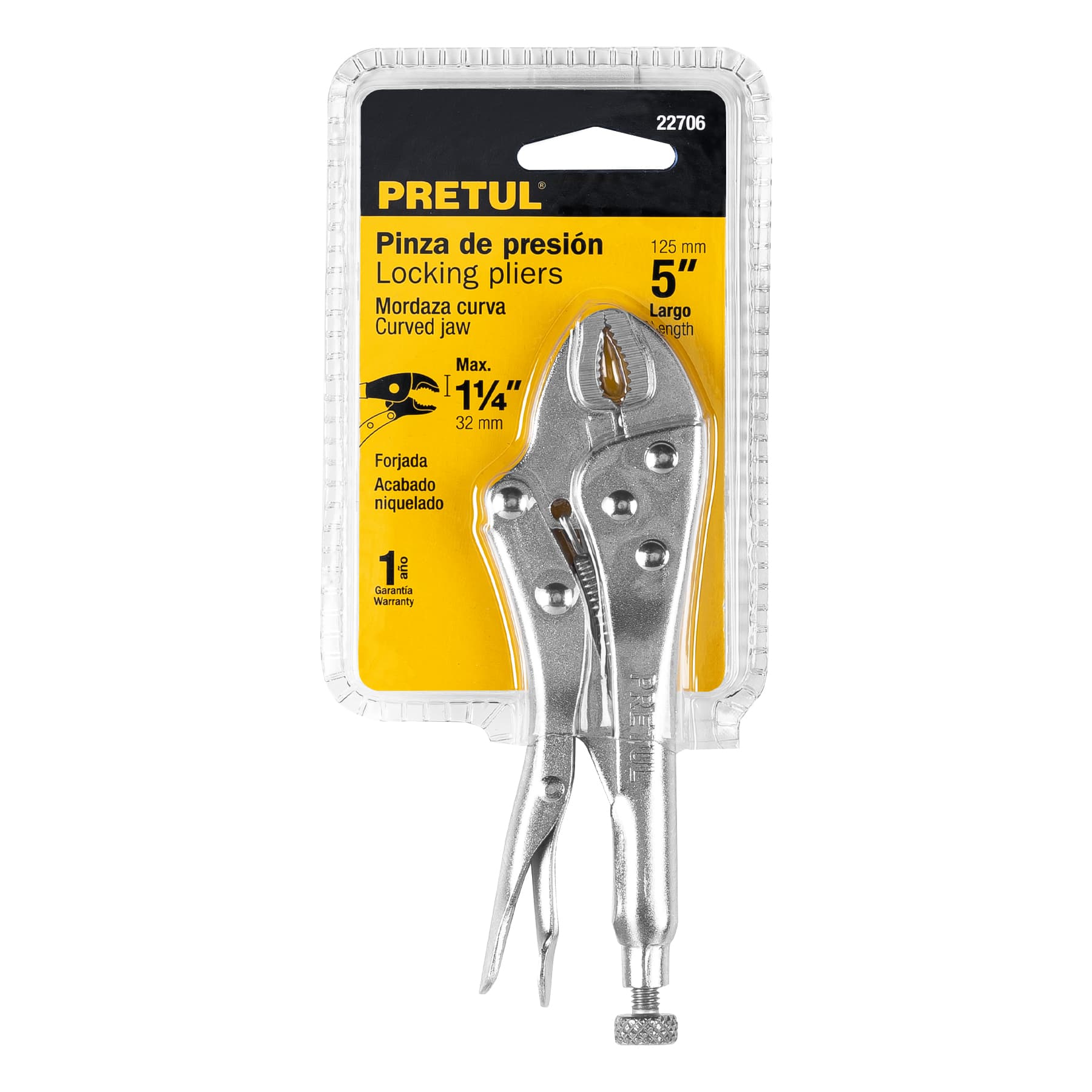 Pinza de presión 5' mordaza curva, Pretul PP-5C 22706 MM0