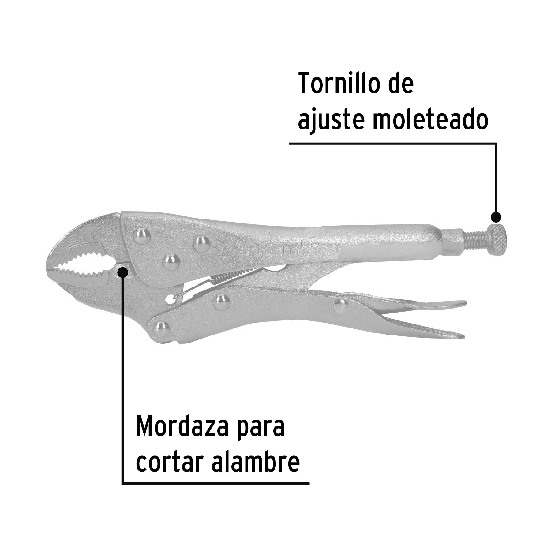 Pinza de presión 7' mordaza curva, Pretul PP-7C 22701 MM0