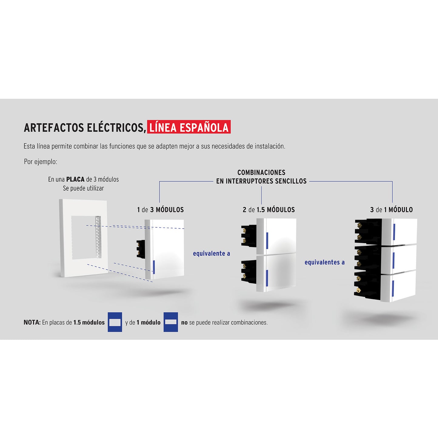 Placa 2 ventanas, 6 módulos, línea Española, color blanco PP6M-EB 47065 MM00