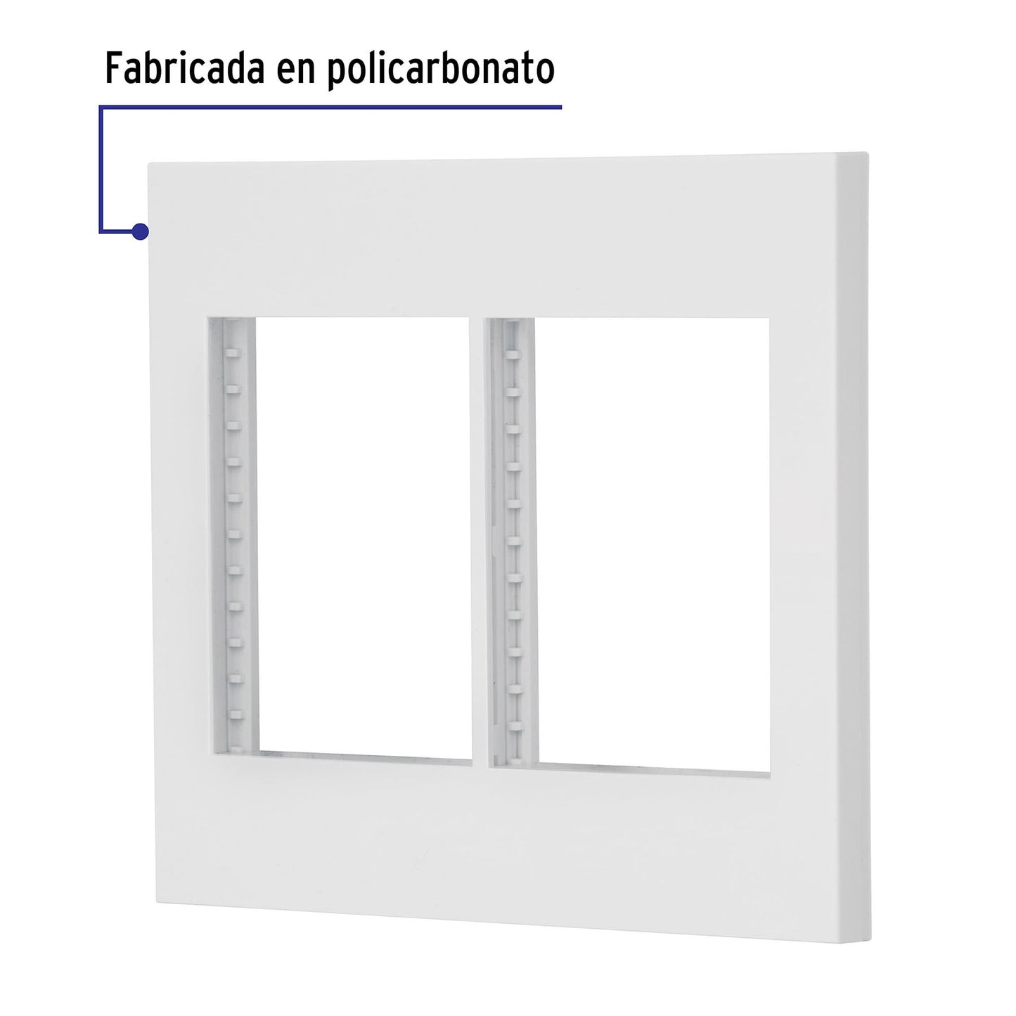 Placa 2 ventanas, 6 módulos, línea Española, color blanco PP6M-EB 47065 MM00