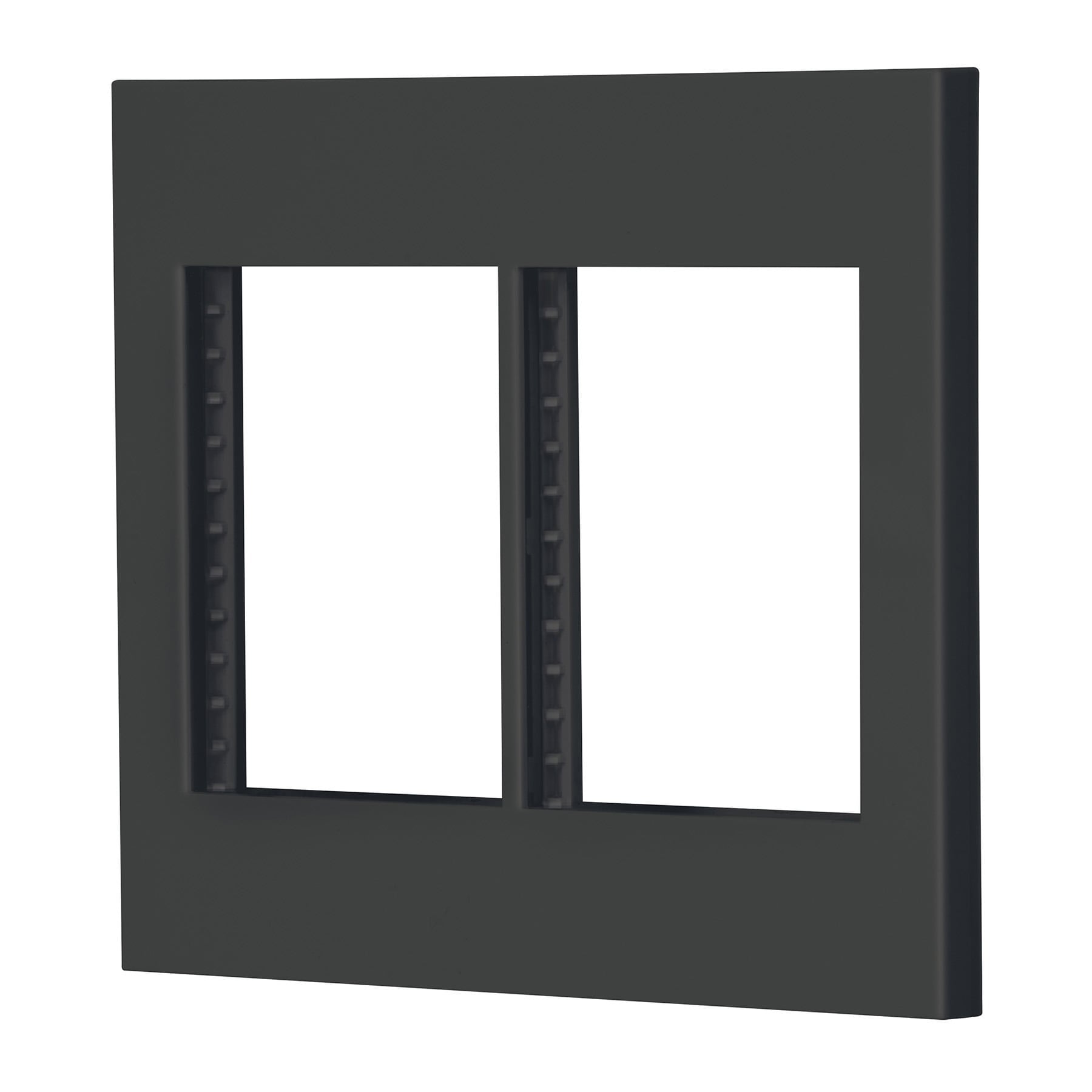 Placa 2 ventanas, 6 módulos, línea Española, color negro PP6M-EN 47999 MM00