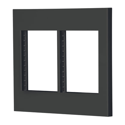 Placa 2 ventanas, 6 módulos, línea Española, color negro PP6M-EN 47999 MM00