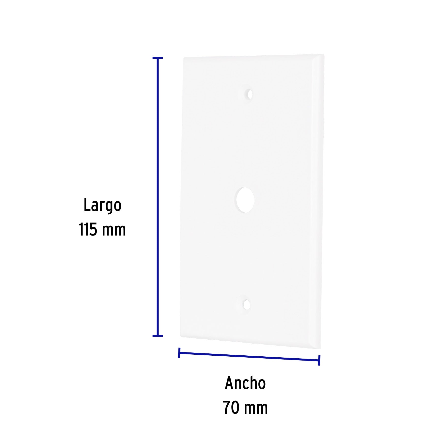 Placa de ABS pasacable, Standard, blanco, Volteck PPAN-SB 49711 MM00