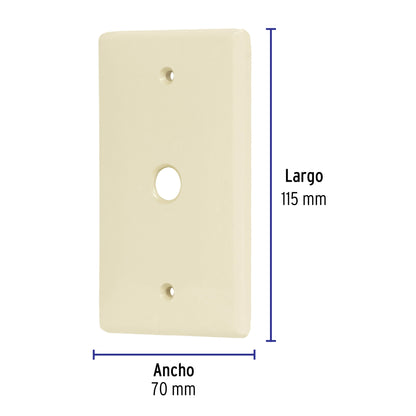 Placa de ABS pasacable, Standard, marfil, Volteck PPAN-S 46403 MM00