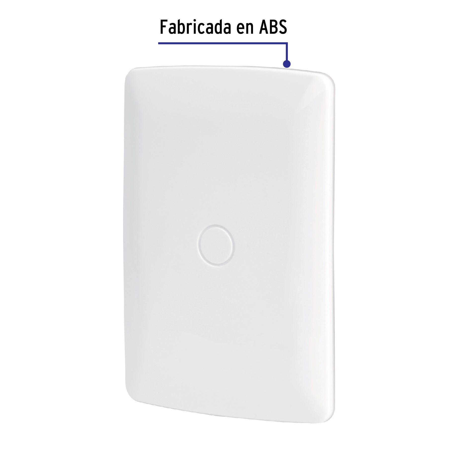 Placa de ABS, ciega, línea Italiana, color blanco, Volteck PPC-IB 46141 MM00