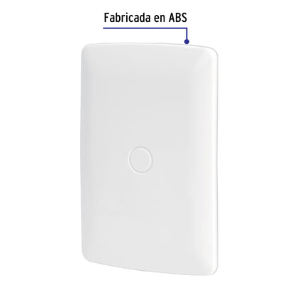 Placa de ABS, ciega, línea Italiana, color blanco, Volteck PPC-IB 46141 MM00