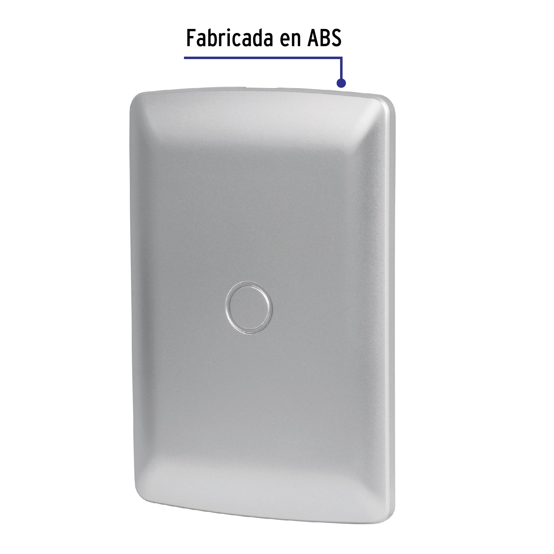 Placa de ABS ciega, línea italiana, color plata, Volteck PPC-IP 46396 MM00