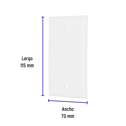 Placa de ABS ciega, Standard, blanco, Volteck PPCI-SB 47724 MM00