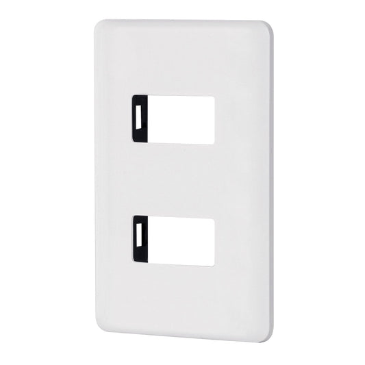 Placa 2 módulos de ABS, blanca, Volteck Basic PPDO-B 27223 MM00